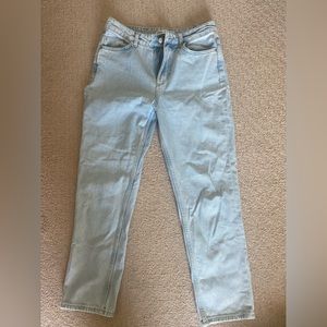 Straight leg high rise jeans